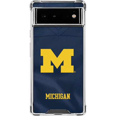 University of Michigan Blue Jersey Google Pixel 6 Clear Case